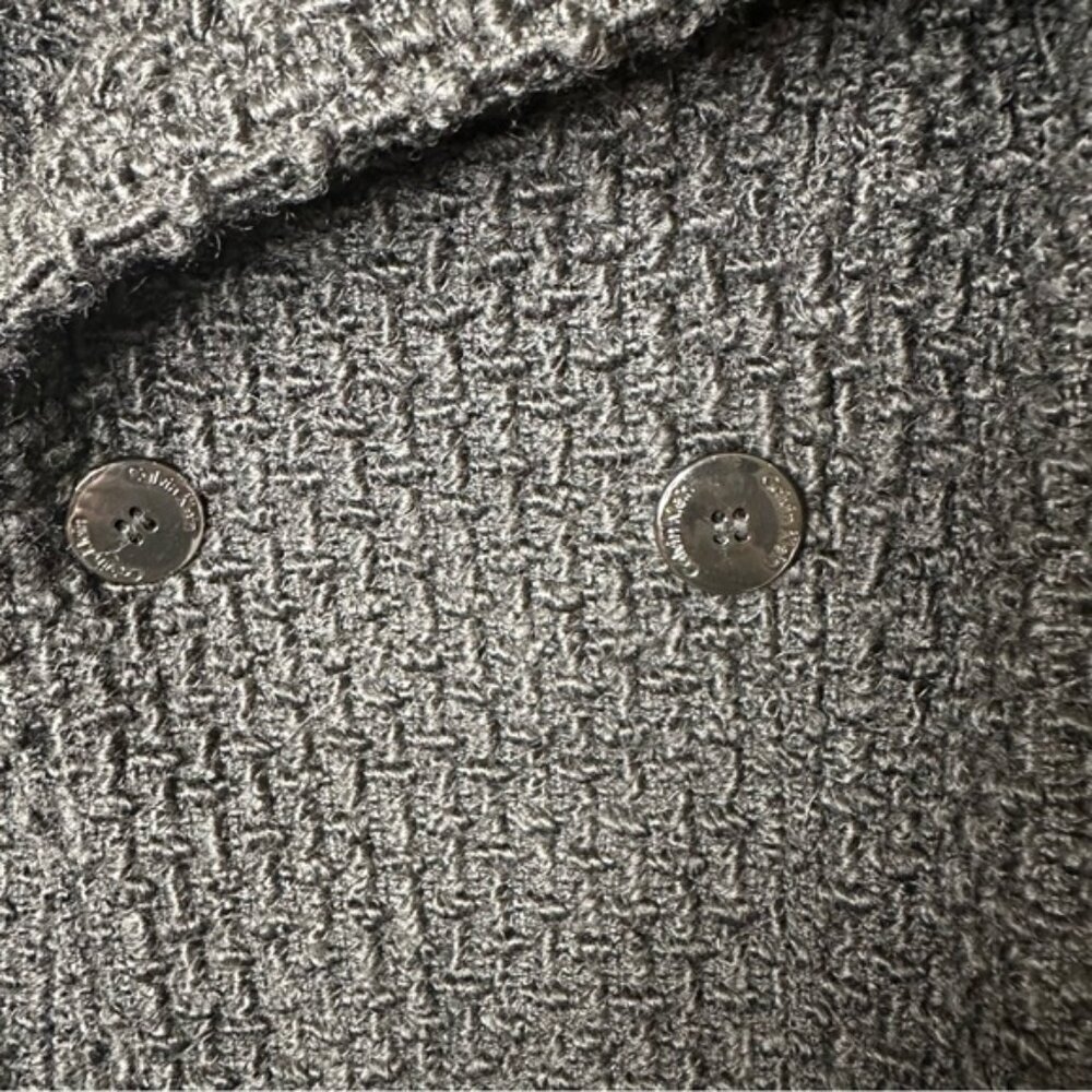 Calvin Klein Wool Knit Pea Coat Belt Warm Pockets Collar size 12p - Picture 10 of 12